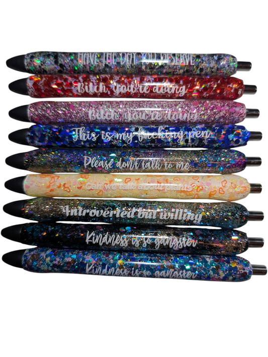 Glitter and epoxy pen REFILLABLE