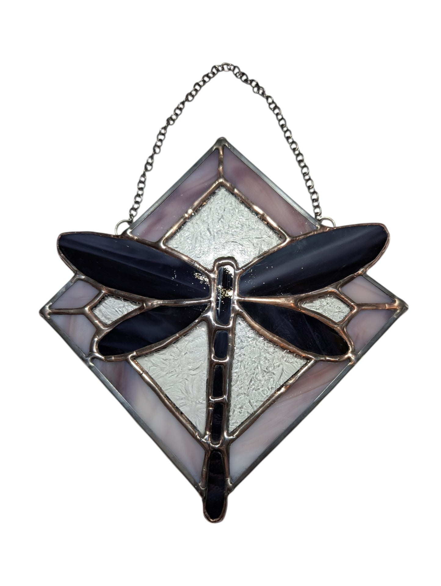 Stained glass dragonfly sun catcher