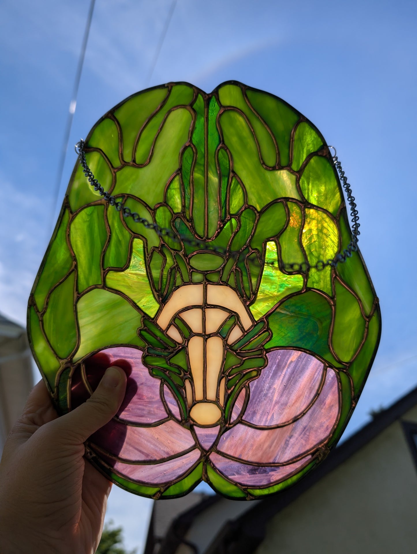 Handcrafted stained glass anatomical brain - CUSTOM LISTING