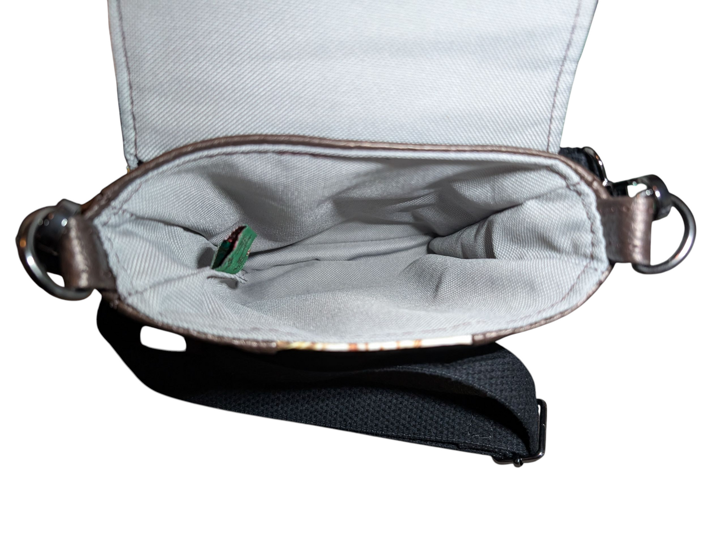 Handcrafted bag purse crossbody, built-in wallet, bees