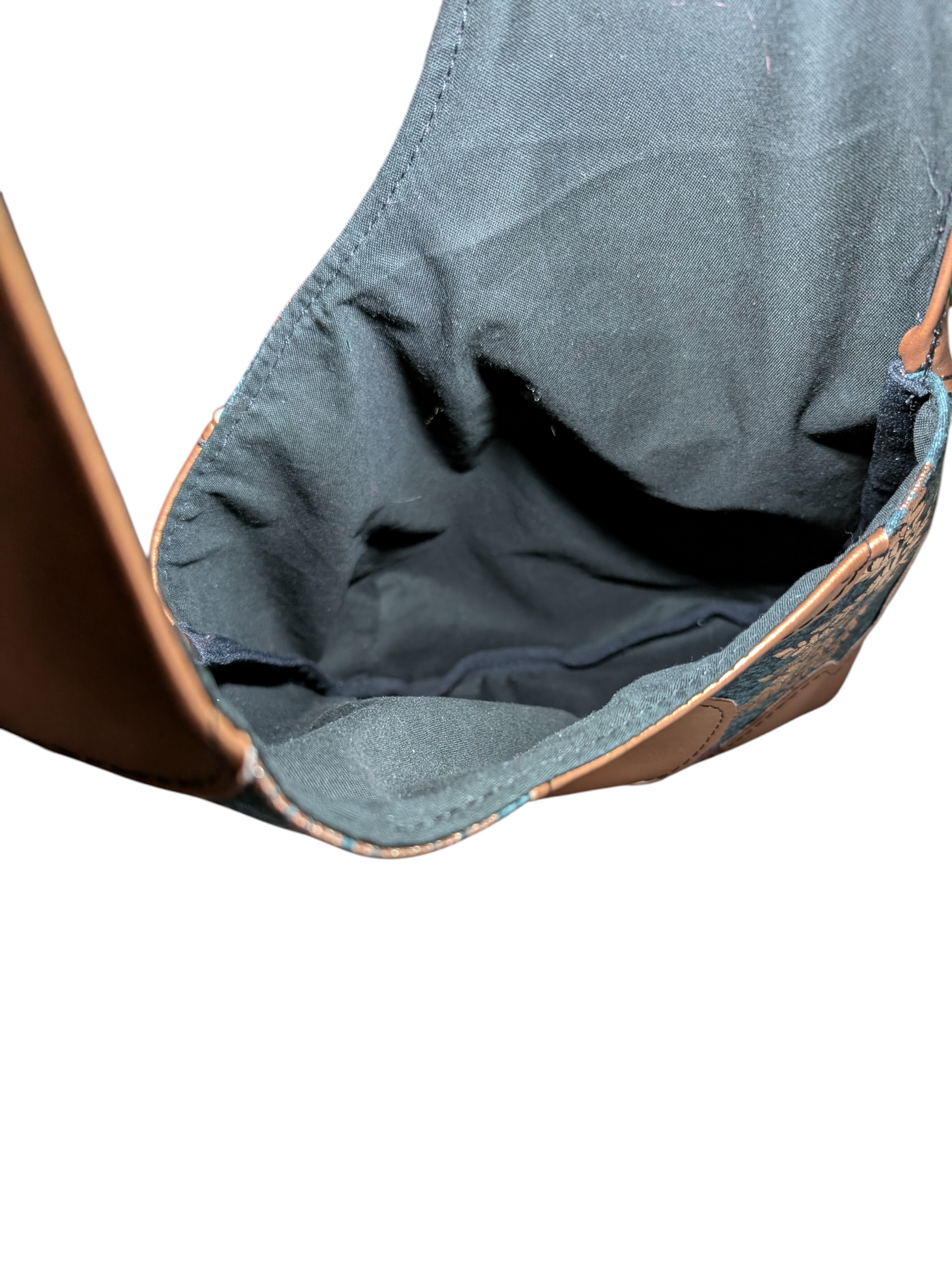 Handcrafted purse shoulder bag bronze floral