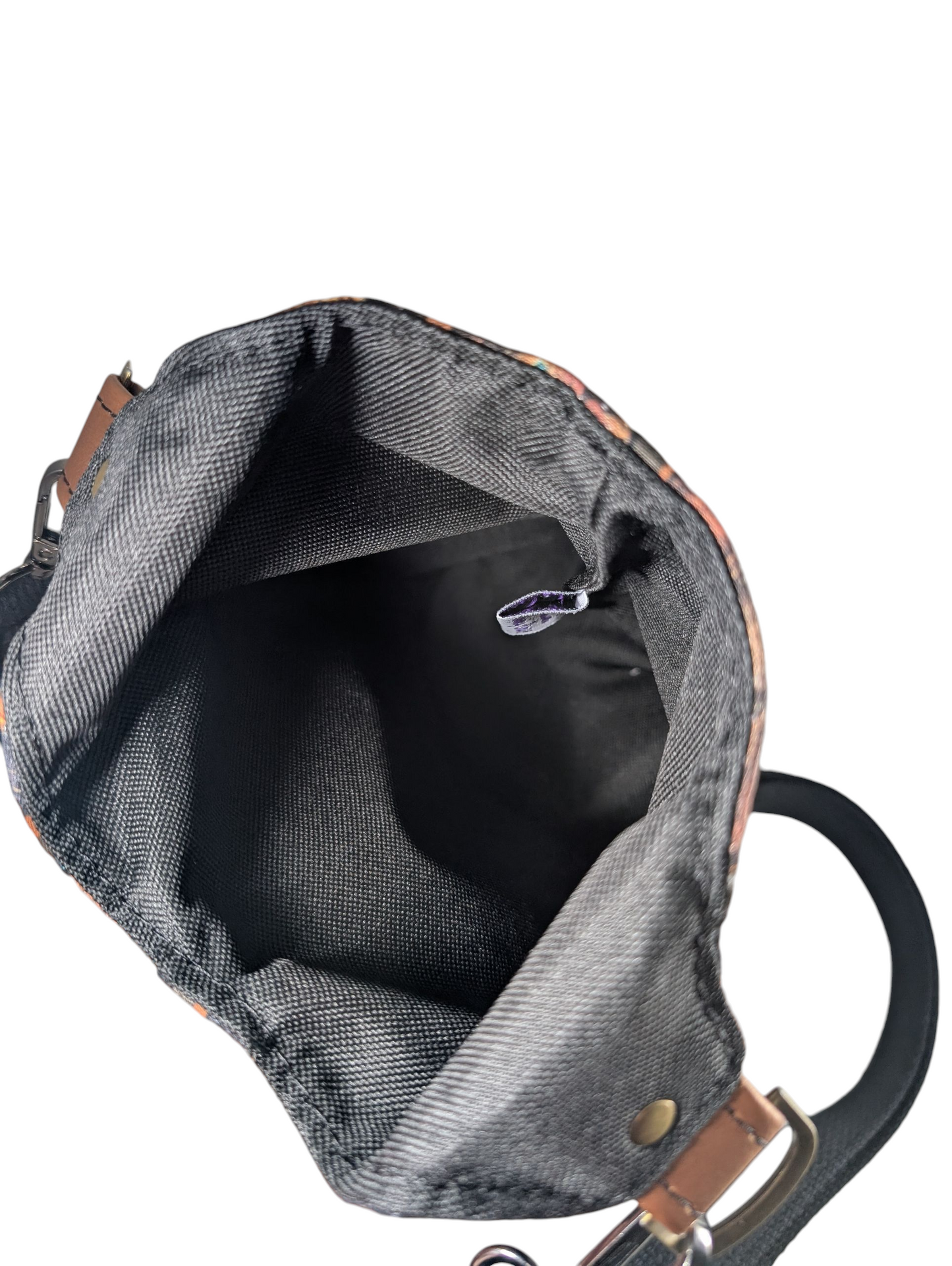 Handcrafted water bottle holder with card slots bats and cats