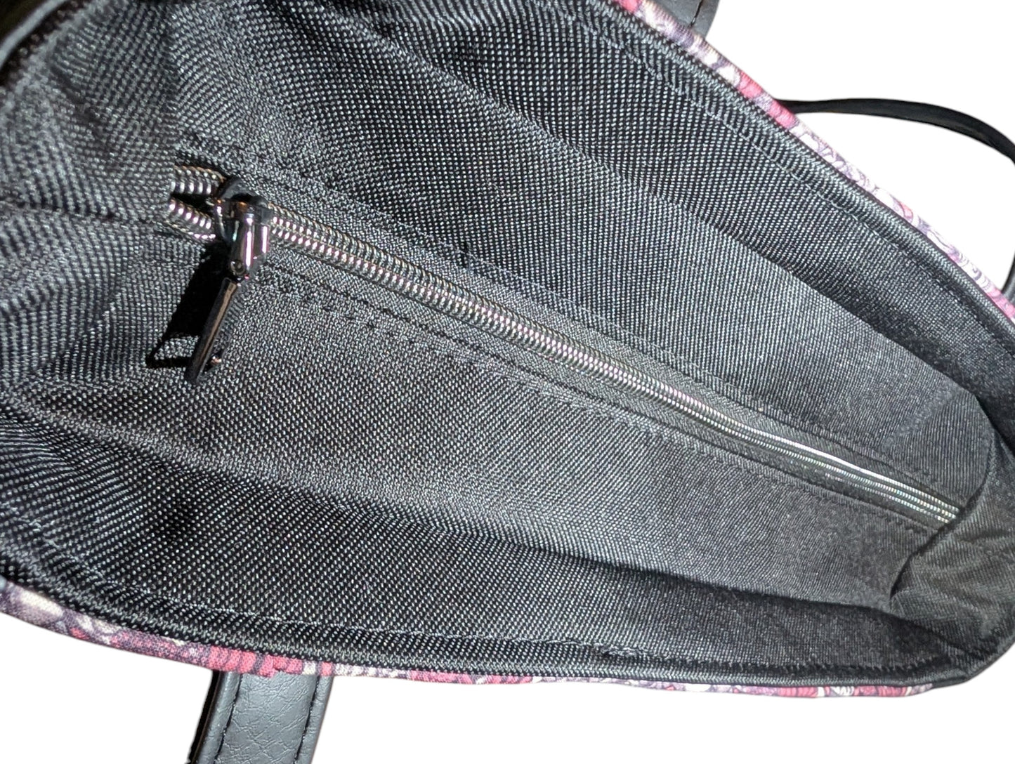 Handcrafted bag purse handbag shoulder bag pink skeleton floral