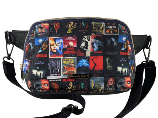 Handcrafted  shoulder sling horror movies - SMALL size