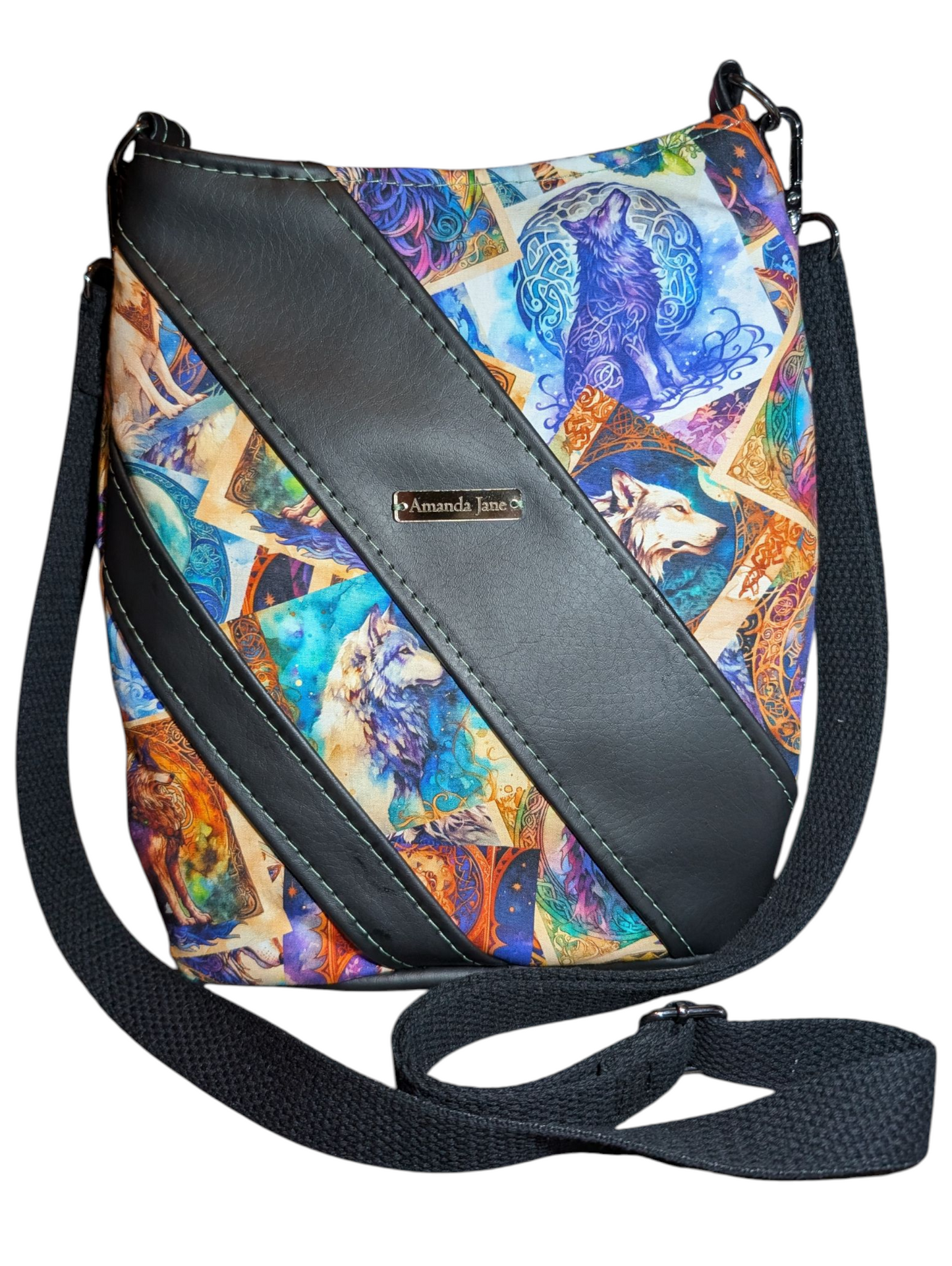 Handcrafted bag purse crossbody wolves *discounted