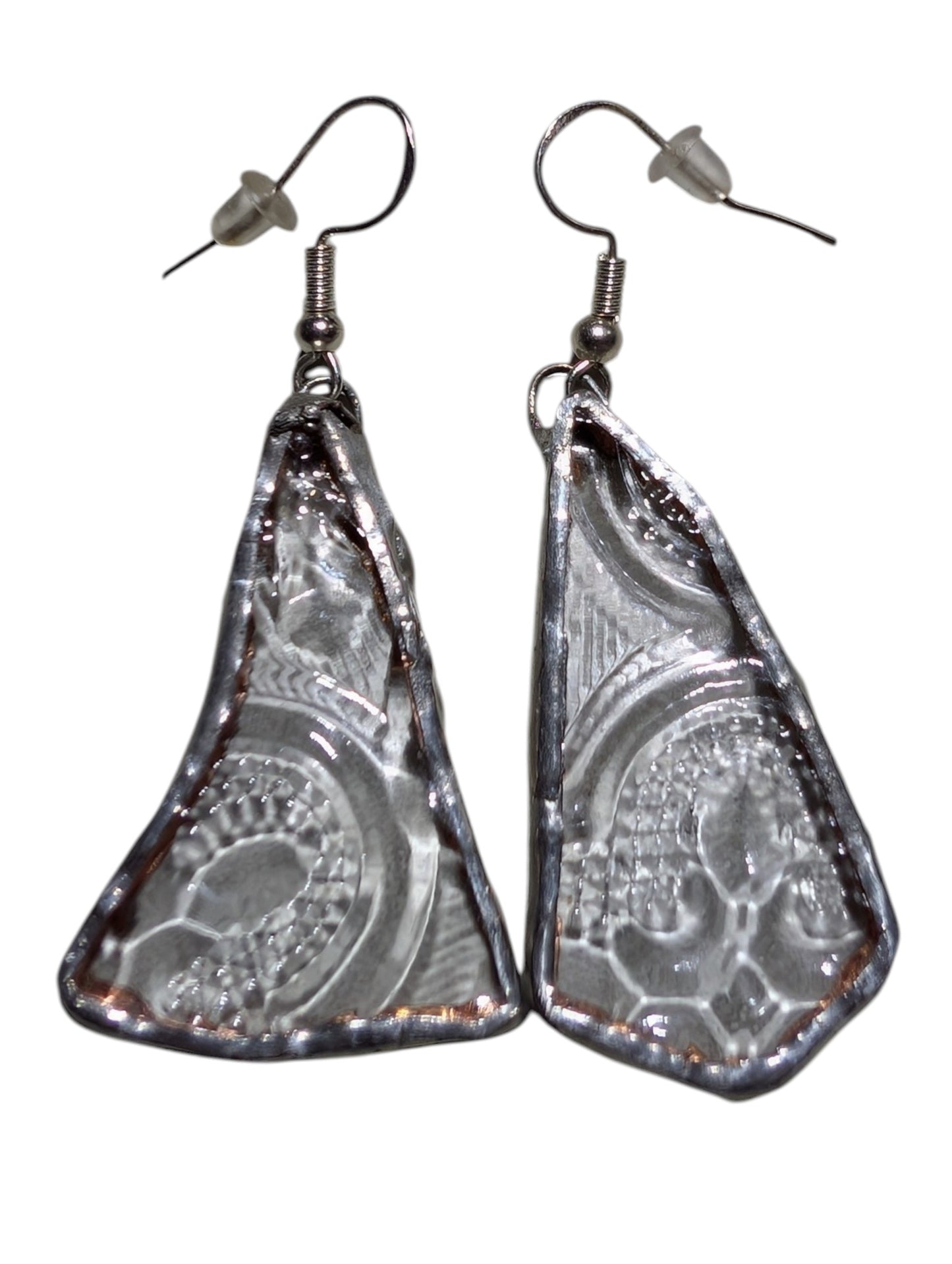 Recycled scrap stained glass earrings