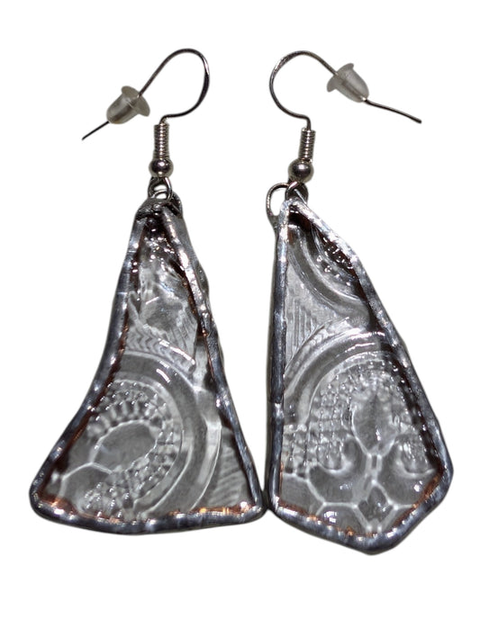 Recycled scrap stained glass earrings