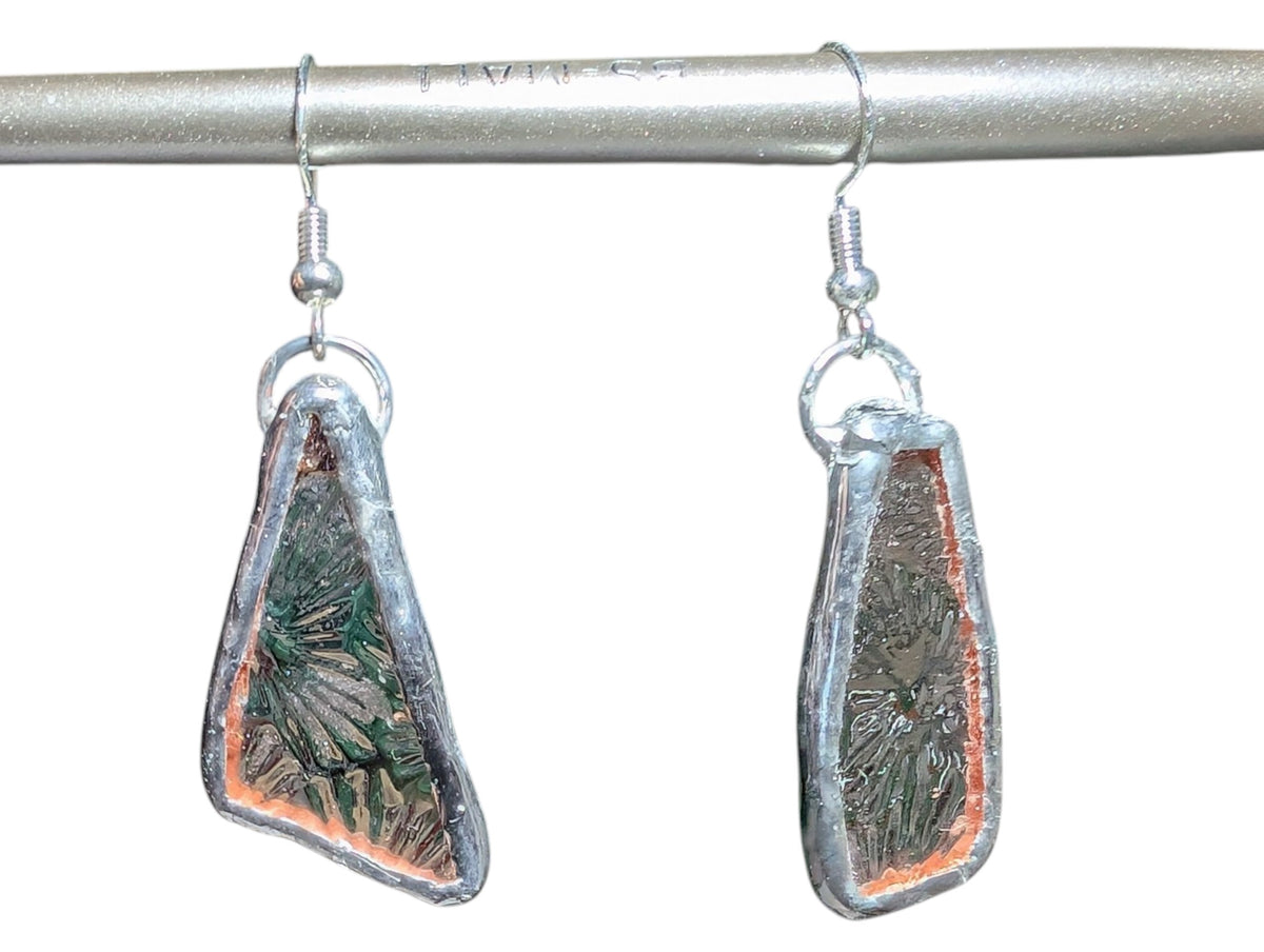 Recycled scrap stained glass earrings
