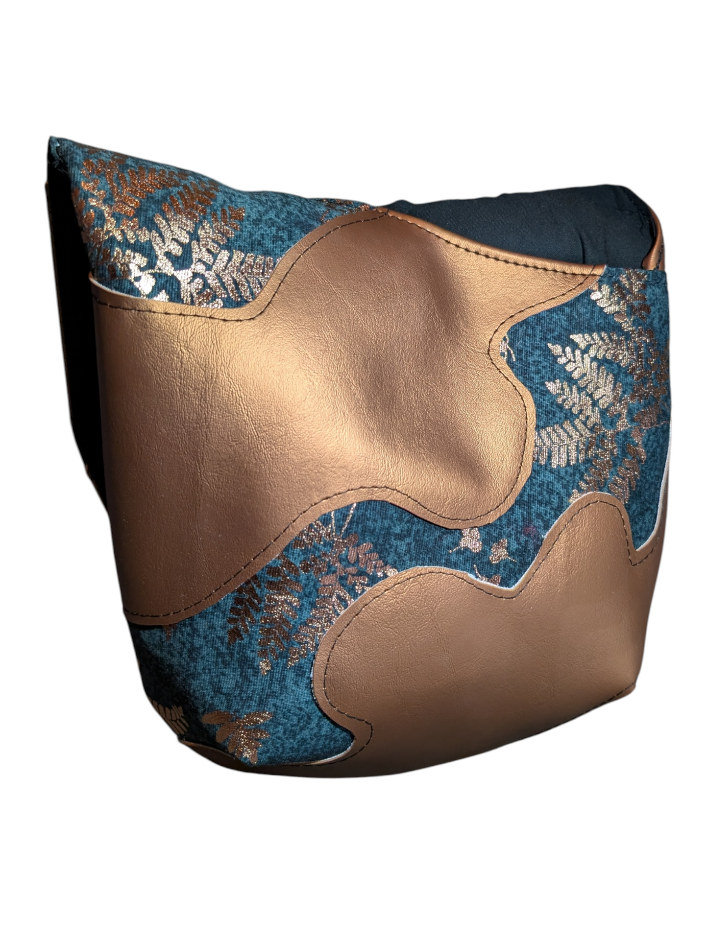 Handcrafted purse shoulder bag bronze floral