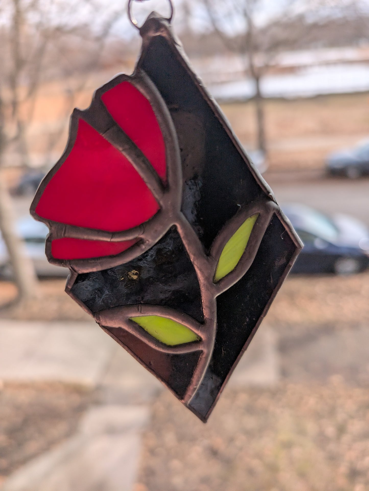 Handcrafted stained glass small flower