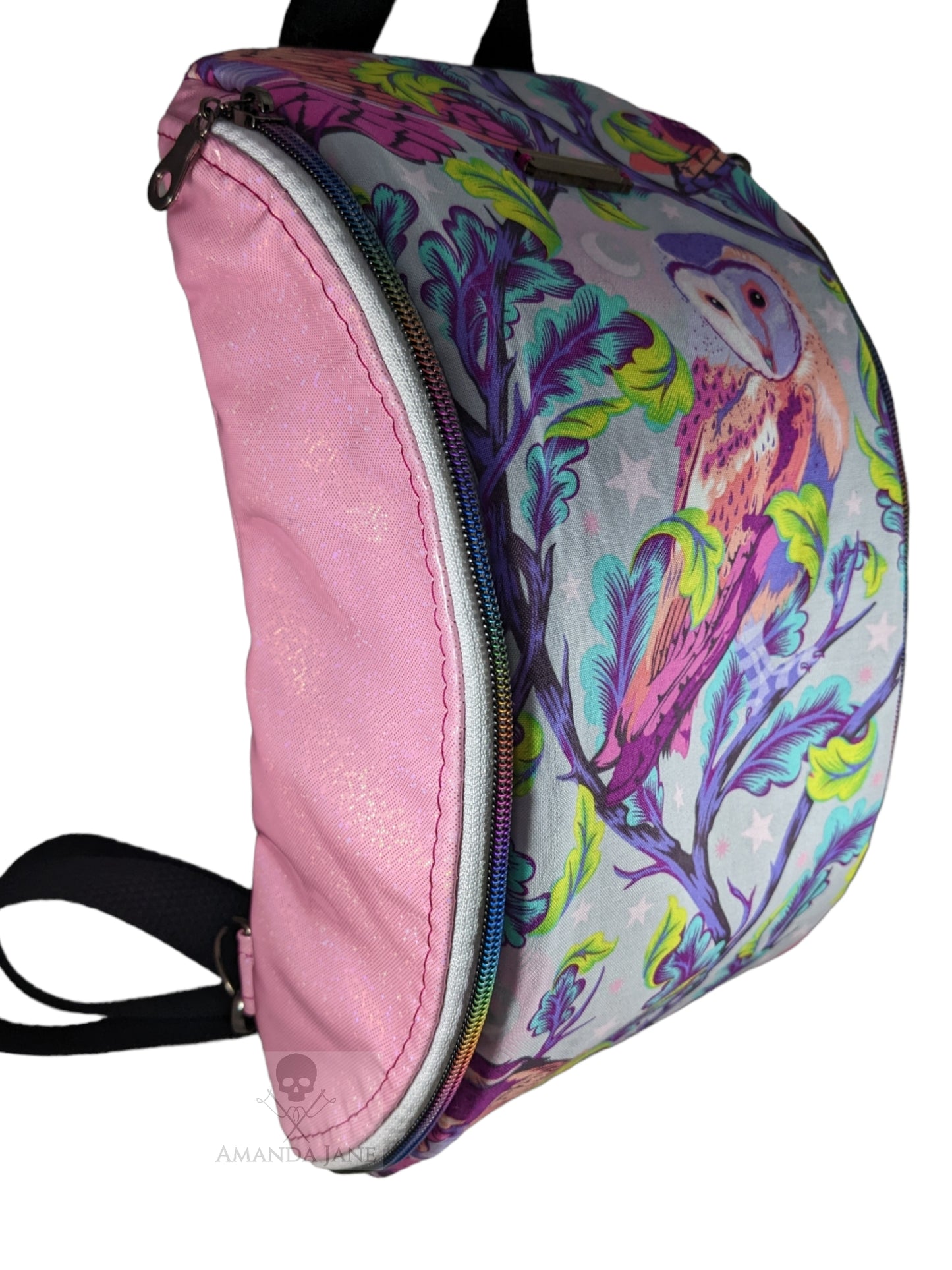 Handcrafted purse backpack shoulder sling owls Tula Pink
