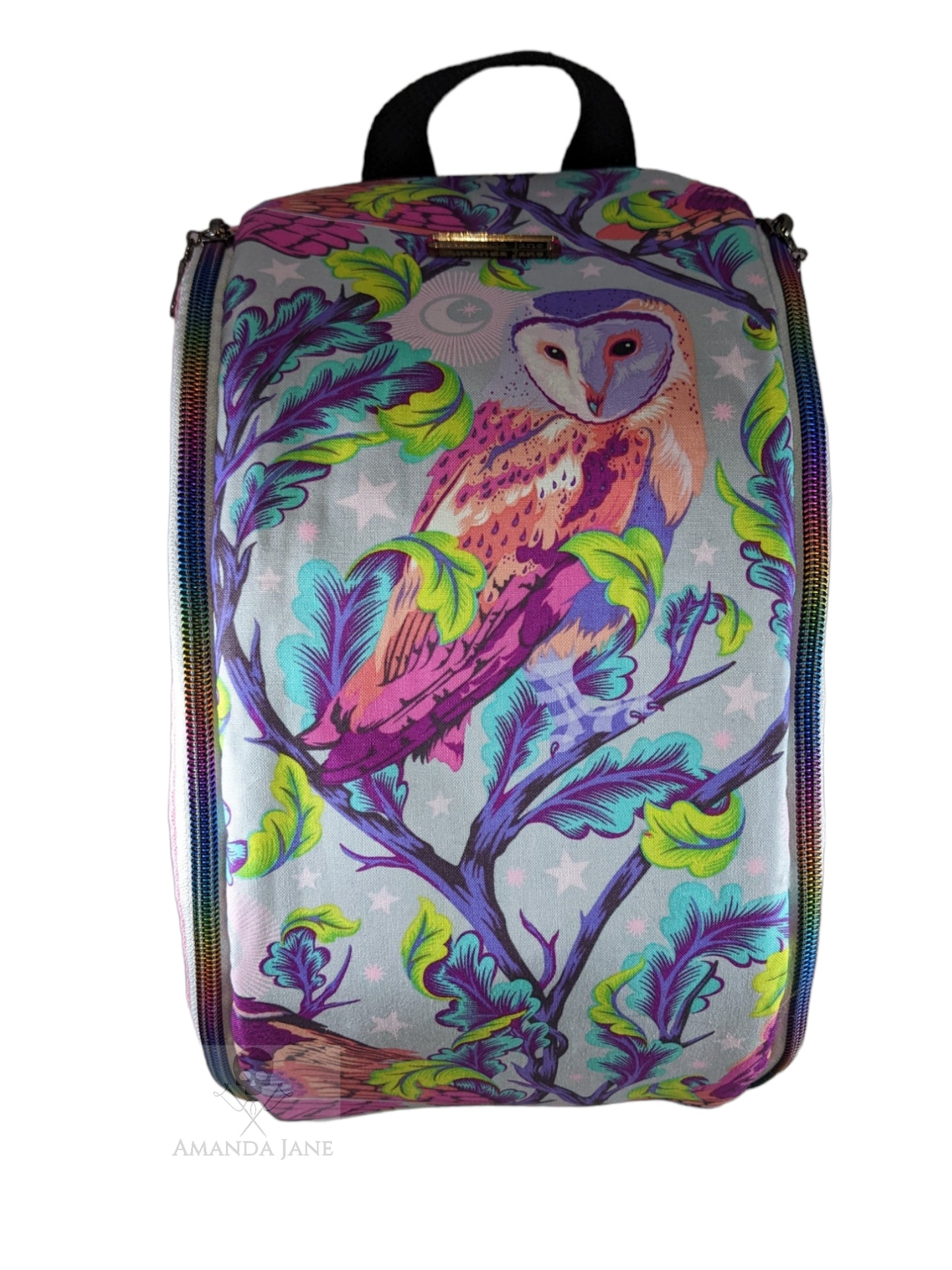 Handcrafted purse backpack shoulder sling owls Tula Pink