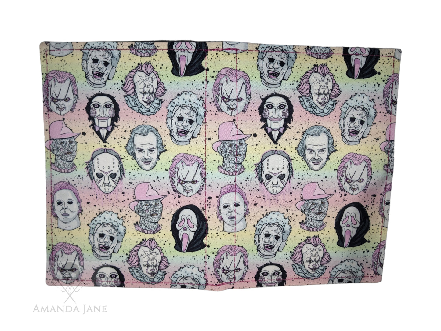 Handcrafted notebook holder pastel horror icons