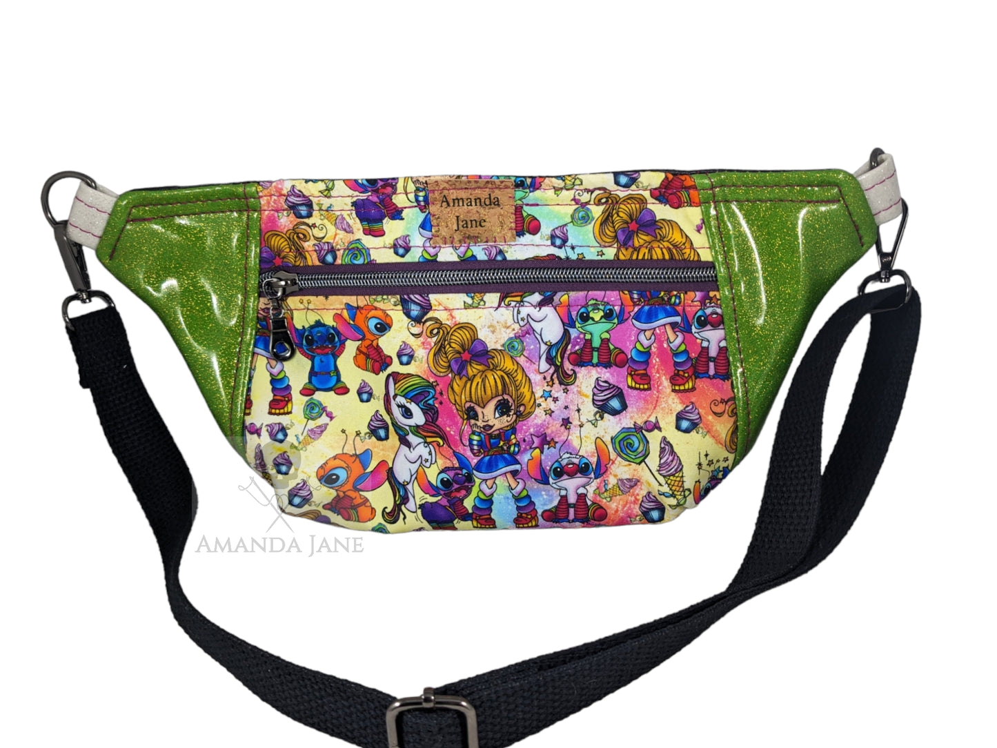 Handcrafted fanny pack bum bag sling rainbow girl