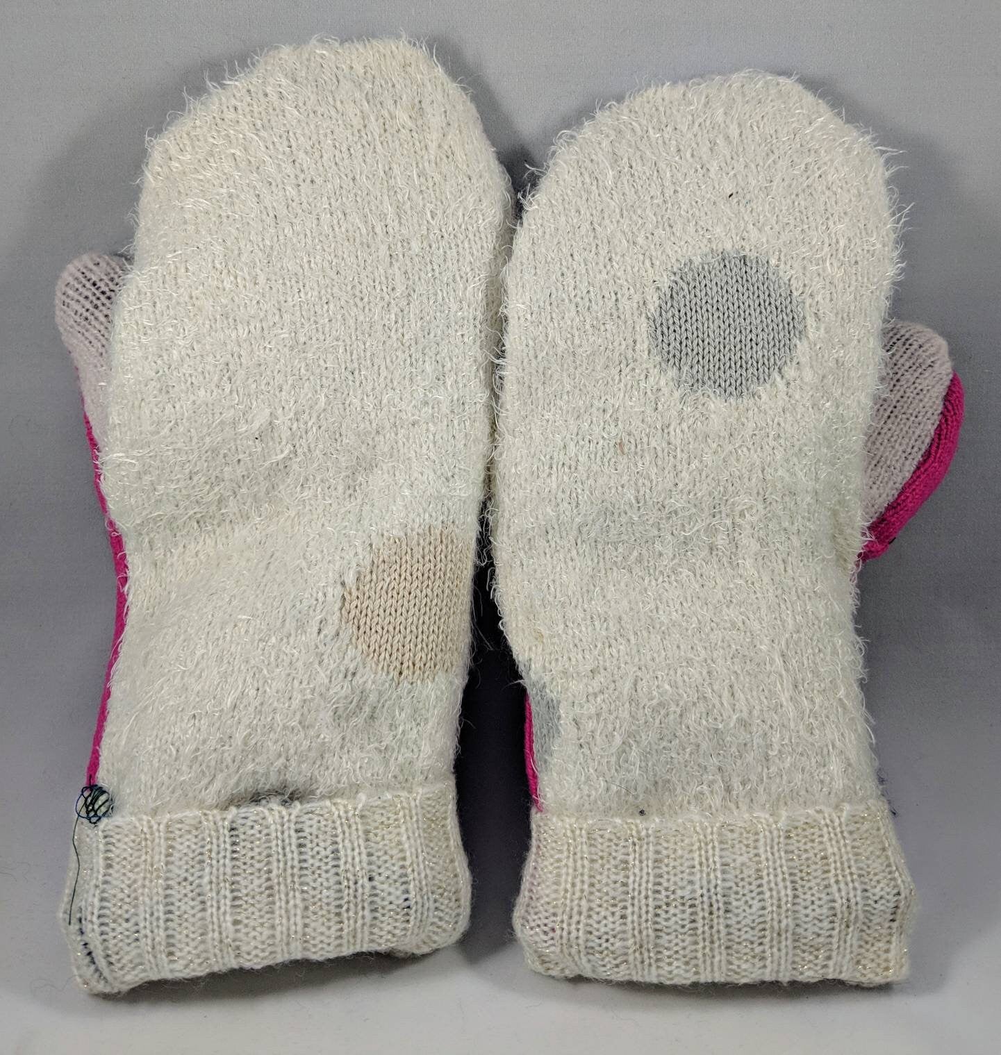 Recycled sweater fleece lined mittens SMALL